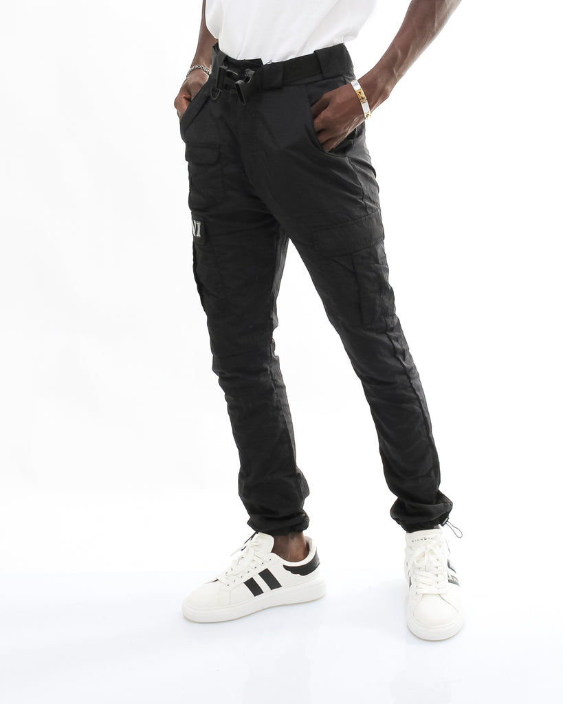 Pantalone tuta Uomo Karl Kani RETRO CARGO PANTS CRINKLE NYLON BLACK RETRO CARGO PANTS CRINKLE NYLONBLACK Karl Kani