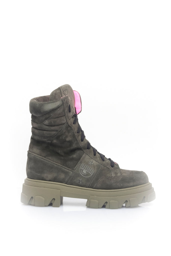 Stivali Donna Chiara Ferragni STIVALETTI CF-1 MILITARY GREEN SUEDE STIVALETTI CF-1 MILITARY GREEN SUEDE Chiara Ferragni 