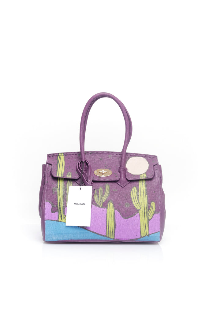 Borsa Donna Mia Bag DUE MANICI SKETCH DESERT CHILD PURPLE - TFNY Boutique