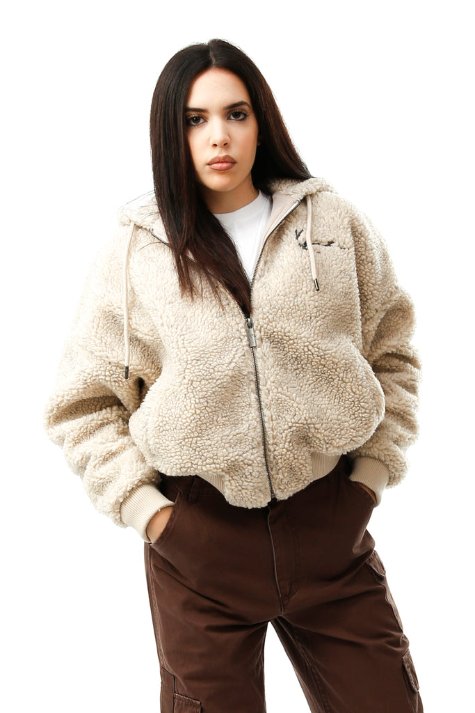 Giubbino Donna Karl Kani METAL SIGNATURE TEDDY 6122397 CREAM METAL SIGNATURE TEDDY 6122397CREAM Karl Kani