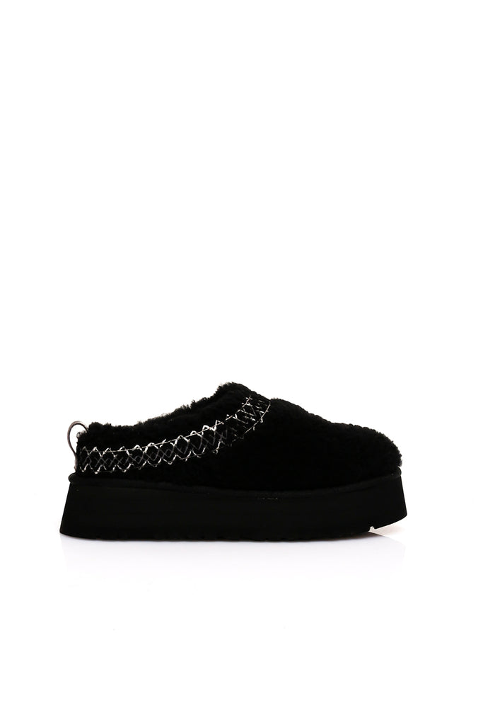 Ciabatta Donna Ugg TAZZ UGG BRAID 1143976 BLACK - TFNY Boutique