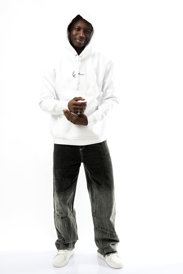 Felpa Uomo Karl Kani SMALL SIGNATURE HOODIE WHITE SMALL SIGNATURE HOODIEWHITE Karl Kani