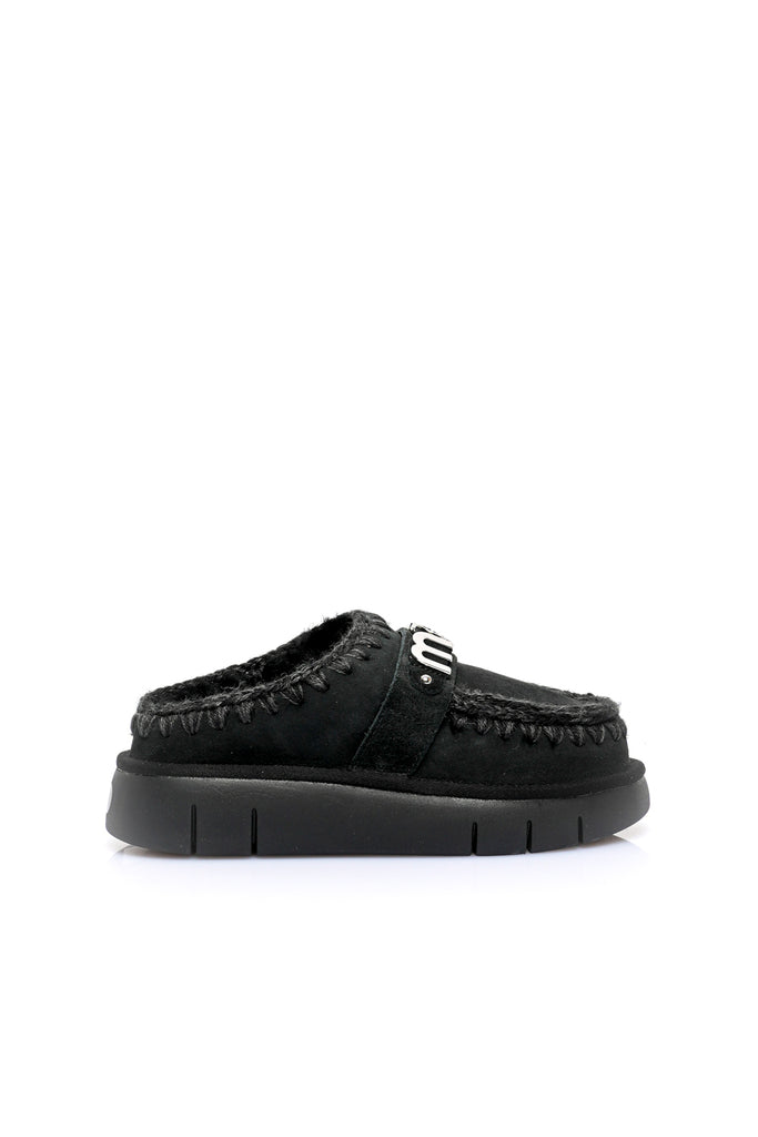 Ciabatta Donna Mou BOUNCE CLOG METAL LOGO BKBK BOUNCE CLOG METAL LOGO BKBK Mou 