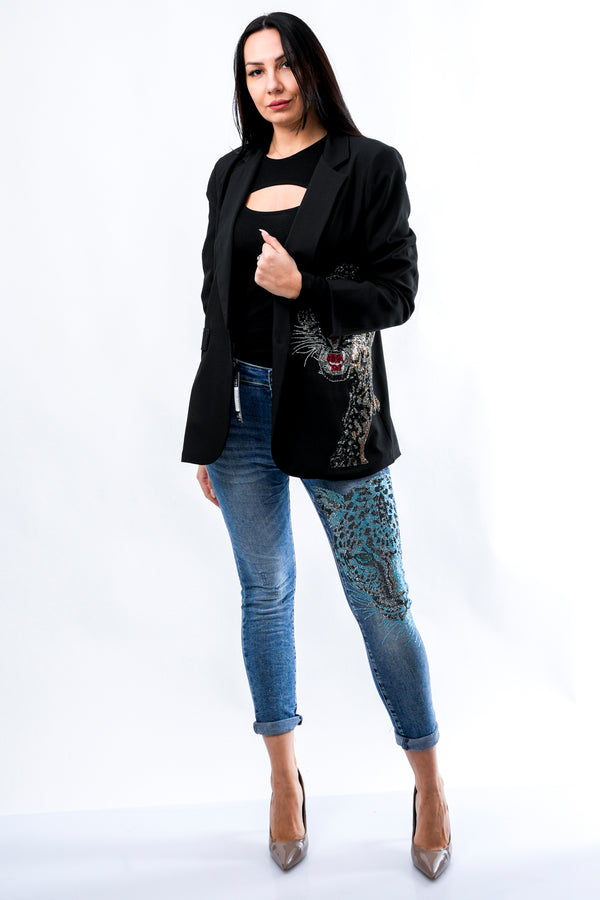 Giacca Donna Stefano Ghilardi BLAZER TIGRE 1 BOTTONE NERO TIGRE CHE CORRE NERO BLAZER TIGRE 1 BOTTONE NERO TIGRE CHE CORRE NERO Stefano Ghilardi 