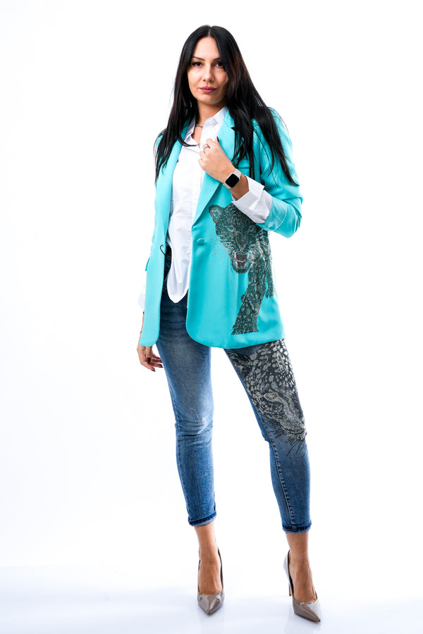 Giacca Donna Stefano Ghilardi BLAZER TIGRE 1 BOTTONE VERDE TIGRE CORRE NERO BLAZER TIGRE 1 BOTTONE VERDE TIGRE CORRE NERO Stefano Ghilardi 