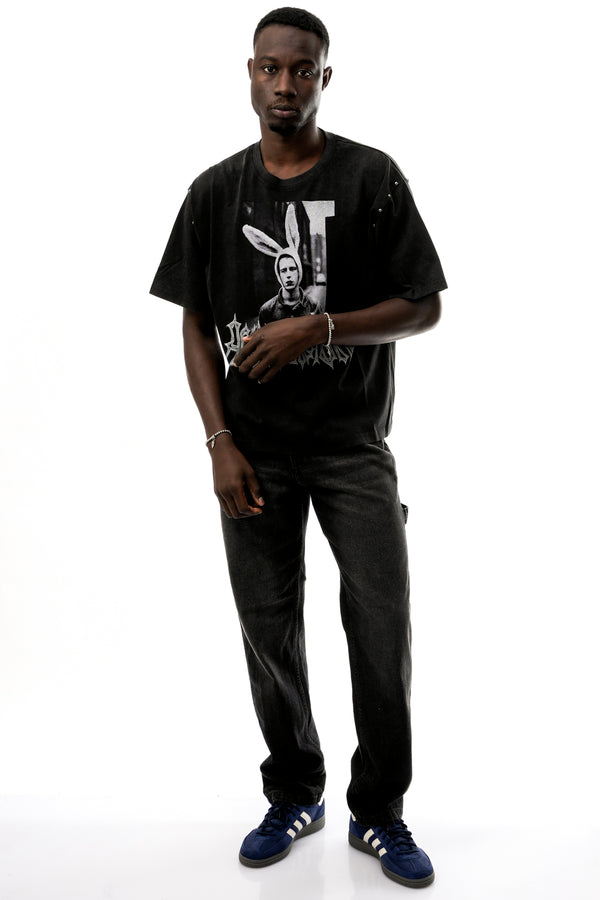 T-shirt Uomo Acupuncture RABBIT WASHED BLACK RABBIT WASHED BLACK Acupuncture 