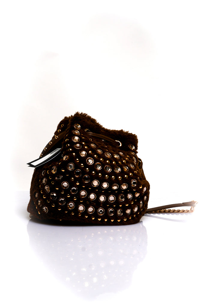 Borsa Donna La Carrie ANDROMEDA FUR BUCKET SYNT. TUMBLED BROWN ANDROMEDA FUR BUCKET SYNT. TUMBLED BROWN La Carrie 