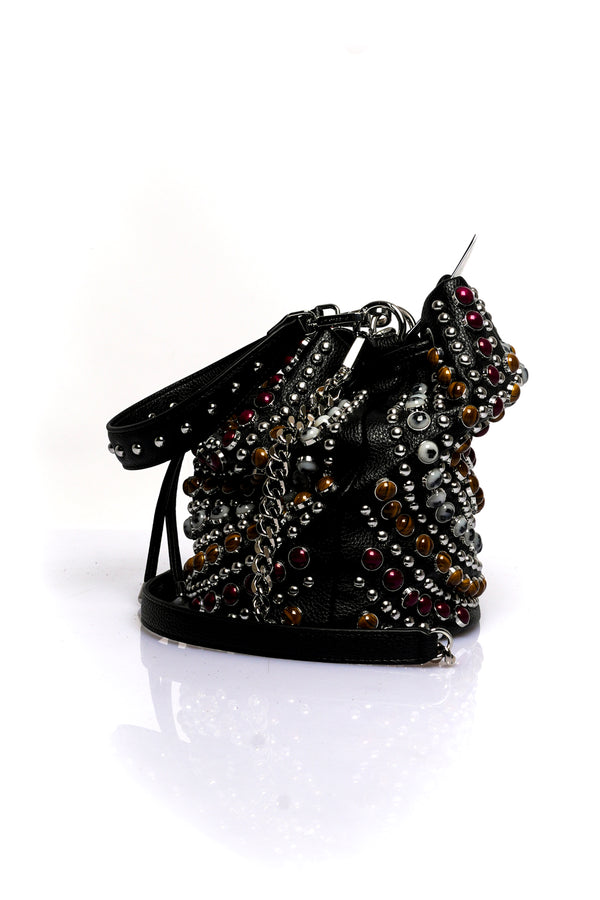 Borsa Donna La Carrie ANDROMEDA STONES BUCKET SYNT. TUMBLED BLACK ANDROMEDA STONES BUCKET SYNT. TUMBLED BLACK La Carrie 