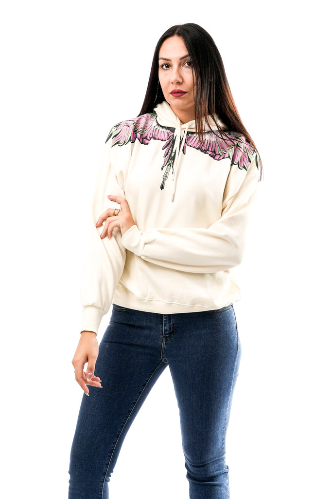 Felpa Donna Marcelo Burlon County of Milan 25ICM30002 LATTE-PINK WINGS 25ICM30002 LATTE-PINK WINGS Marcelo Burlon County of Milan 