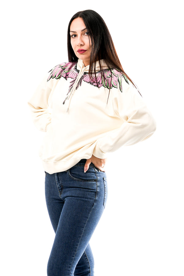 Felpa Donna Marcelo Burlon County of Milan 25ICM30002 LATTE-PINK WINGS 25ICM30002 LATTE-PINK WINGS Marcelo Burlon County of Milan 