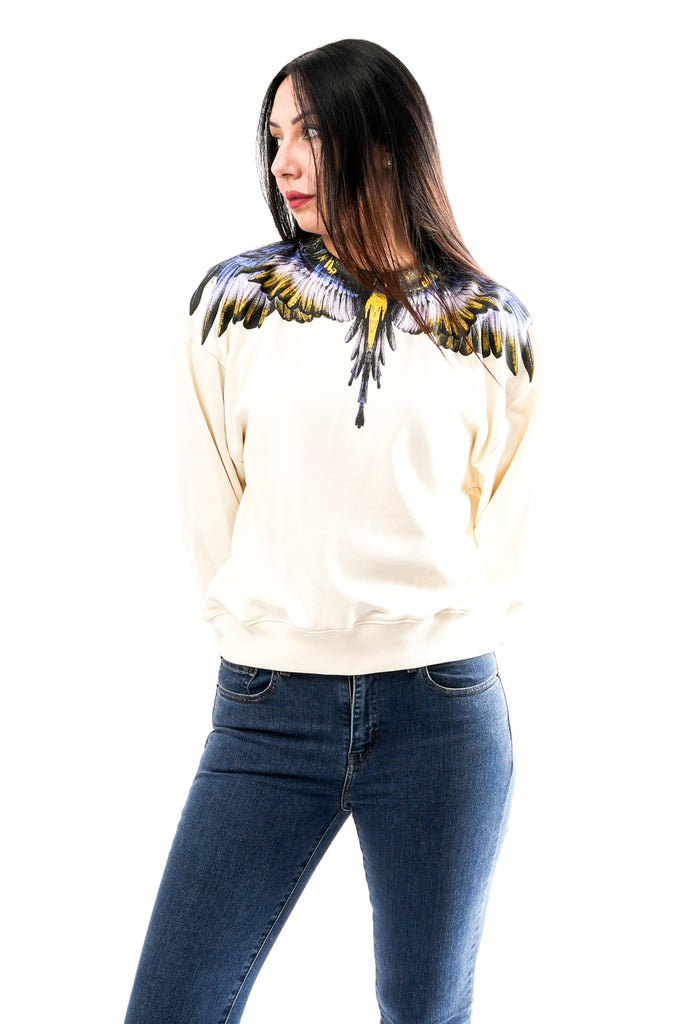 Felpa Donna Marcelo Burlon County of Milan 25ICM30003 LATTE-SKY WINGS 25ICM30003 LATTE-SKY WINGS Marcelo Burlon County of Milan 