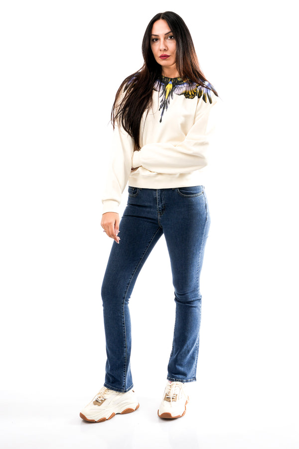 Felpa Donna Marcelo Burlon County of Milan 25ICM30003 LATTE-SKY WINGS 25ICM30003 LATTE-SKY WINGS Marcelo Burlon County of Milan 