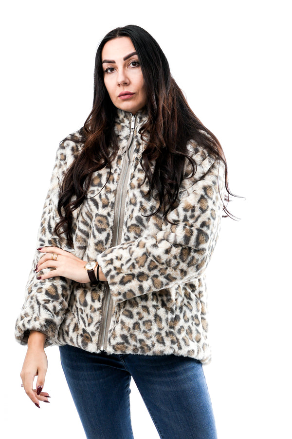 Giubbino Donna Rino & pelle INES.7002512 LIGHT PEBBLE AND LEOPARD INES.7002512 LIGHT PEBBLE AND LEOPARD Rino & pelle 