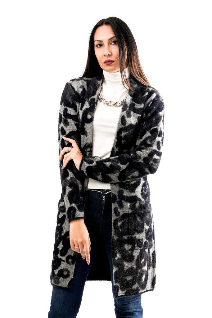 Cardigan Donna Rino & pelle NEGIEN.5002512 GREY BLACK LEO NEGIEN.5002512 GREY BLACK LEO Rino & pelle 