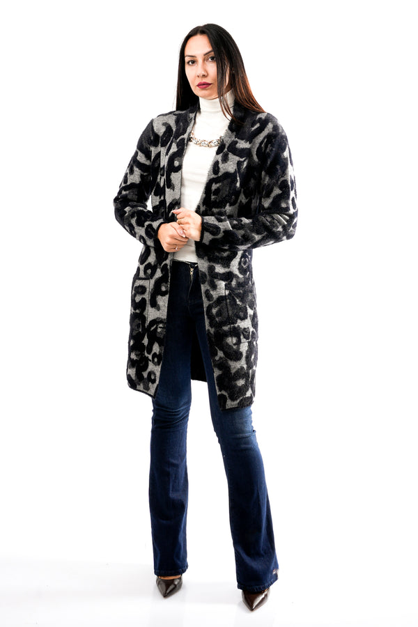 Cardigan Donna Rino & pelle NEGIEN.5002512 GREY BLACK LEO NEGIEN.5002512 GREY BLACK LEO Rino & pelle 