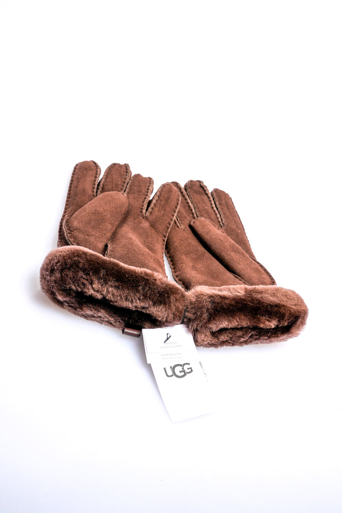 Guanti Unisex Ugg W SHORTY GLOVE W/ LEATHER TRIM 17367 BURNT CEDAR W SHORTY GLOVE W/ LEATHER TRIM 17367 BURNT CEDAR Ugg 