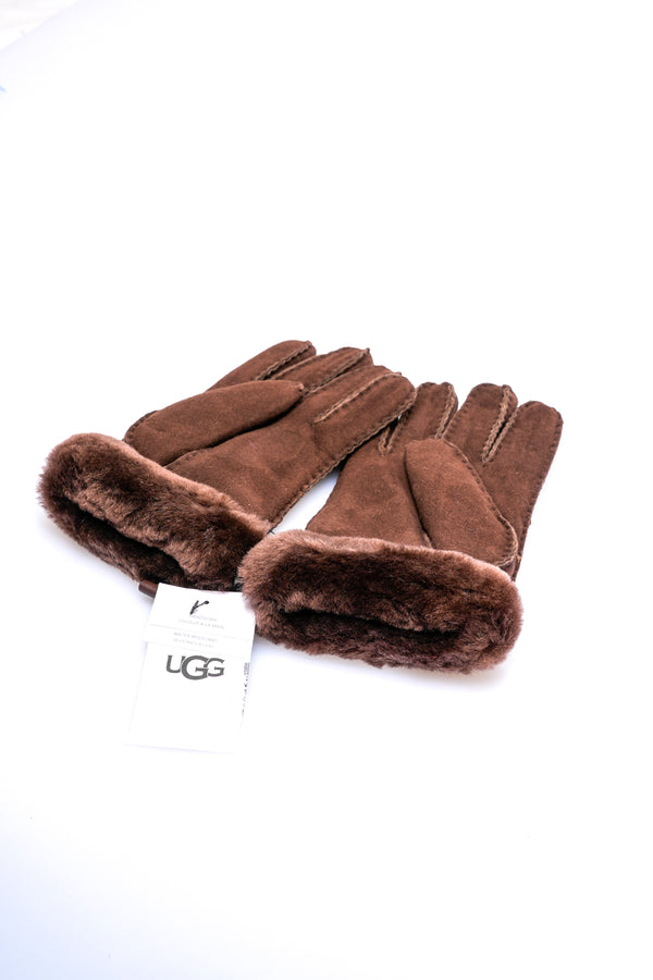 Guanti Unisex Ugg W SHORTY GLOVE W/ LEATHER TRIM 17367 BURNT CEDAR W SHORTY GLOVE W/ LEATHER TRIM 17367 BURNT CEDAR Ugg 