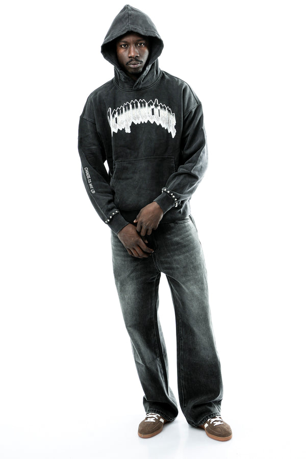 Felpa Uomo Acupuncture PUNKER HOODIE WASHED BLACK PUNKER HOODIE WASHED BLACK Acupuncture 