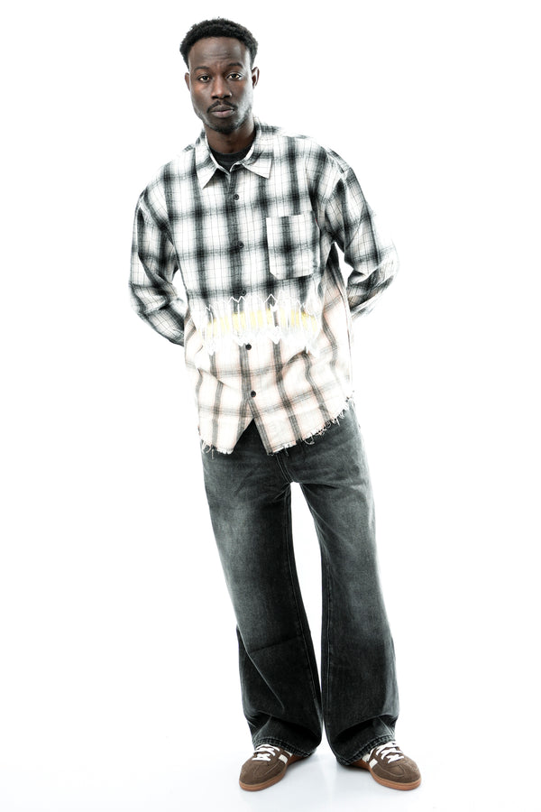 Camicia Uomo Acupuncture PUNKER SHIRT BLACK/WHITE PUNKER SHIRT BLACK/WHITE Acupuncture 