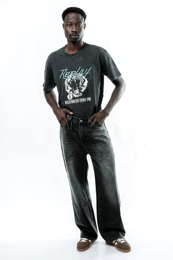 Jeans Uomo Acupuncture WIDE LEG BLACK STONE WASH WIDE LEG BLACK STONE WASH Acupuncture 