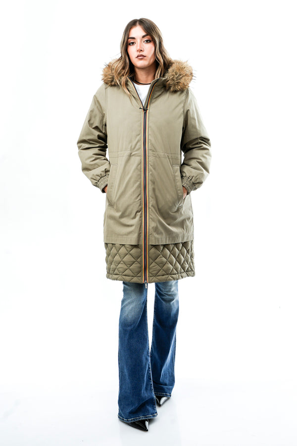Giubbino Donna K-way  FOSCA WAX COTTON NYLON K6136HW DB8 FOSCA WAX COTTON NYLON K6136HW DB8 K-way 