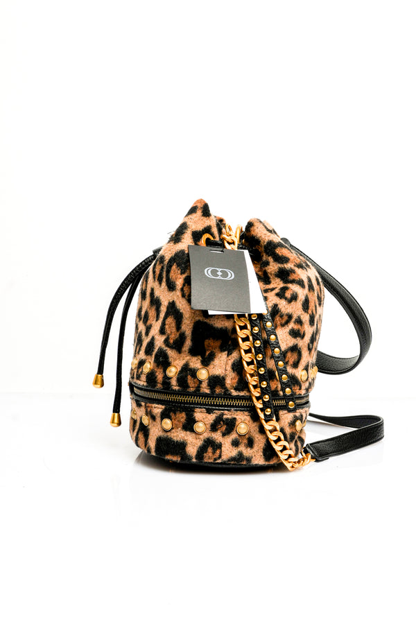 Borsa Donna ANIMALIER BUCKET WOOL 162-EM-216-WOE BLACK La Carrie 