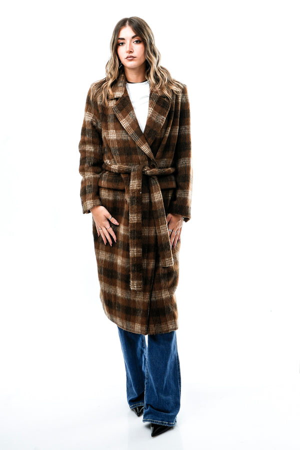 Cappotto Donna NS100 FONDENTE CHECK No Secrets 