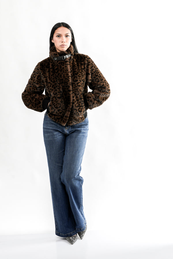 Giubbino Donna Rino & pelle AMBRA.7002611 BROWN LEOPARD AMBRA.7002611 BROWN LEOPARD Rino & pelle 