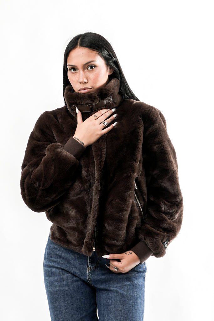 Giubbino Donna AMBRA.7002611 COFFEE ROAST Rino & pelle 