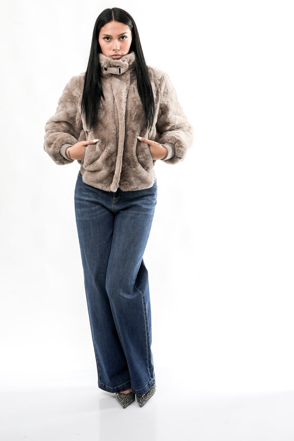 Giubbino Donna AMBRA.7002611 MOCHA LATTE Rino & pelle 