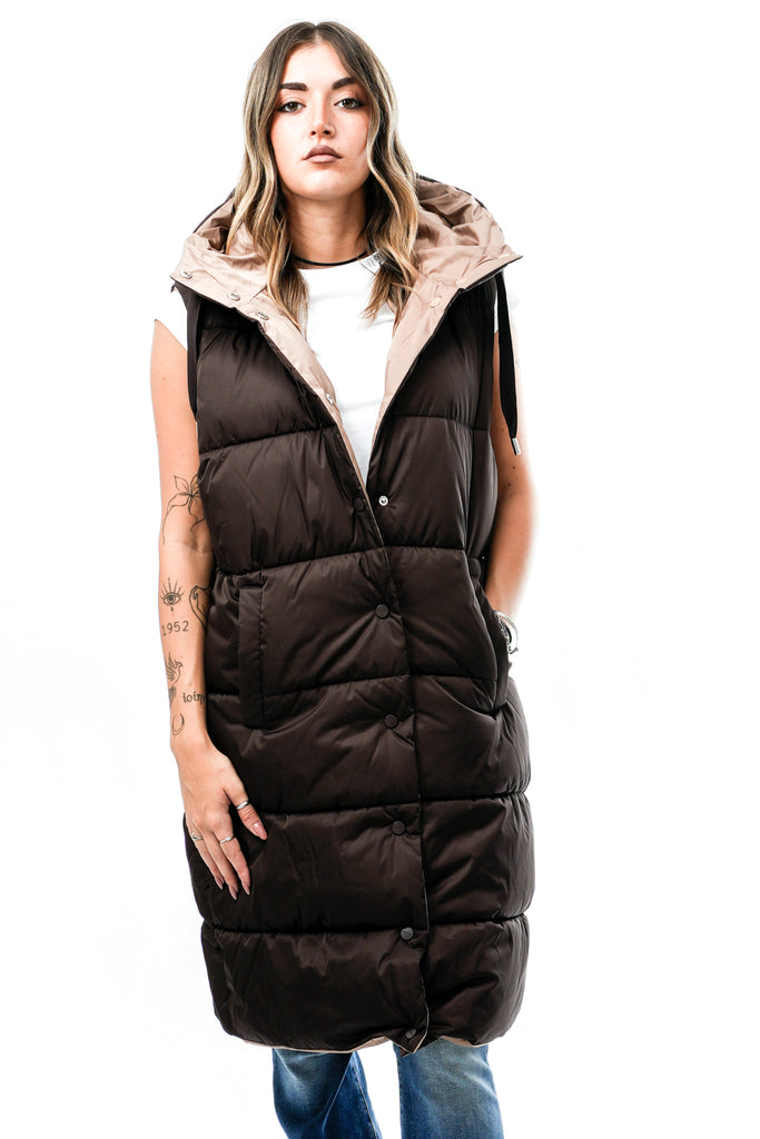 Gilet Donna LOGAN.7002612 PEATED AND LIGHT TOAST Rino & pelle 