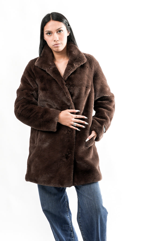 Cappotto Donna NONNA.7002611 COFFEE ROAST Rino & pelle 