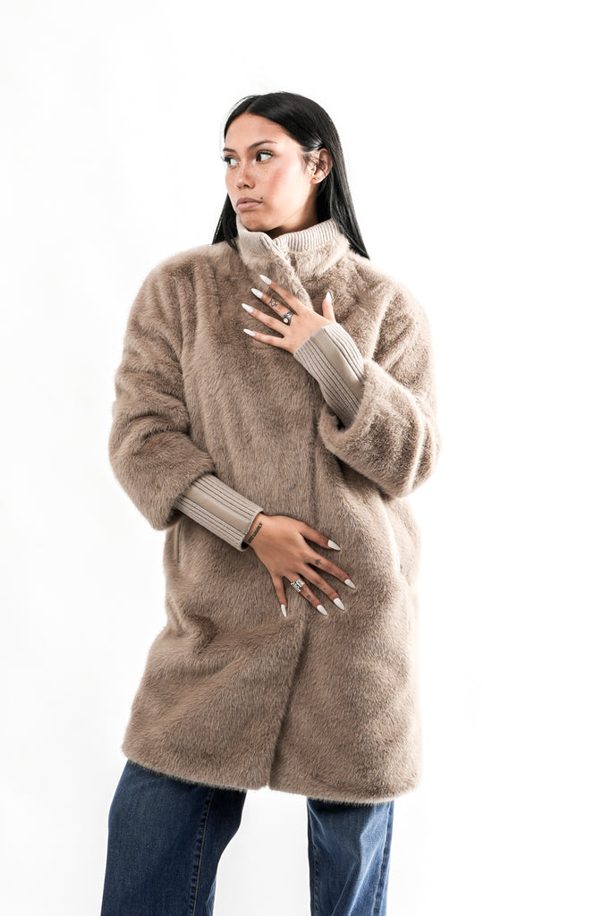 Cappotto Donna PILAR.7002611 MOCHA LATTE Rino & pelle 