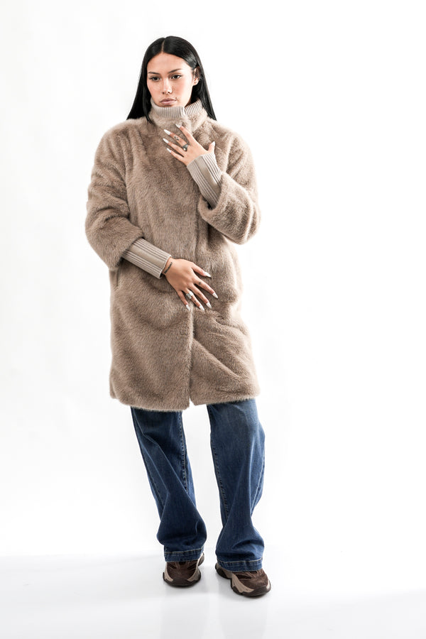 Cappotto Donna PILAR.7002611 MOCHA LATTE Rino & pelle 