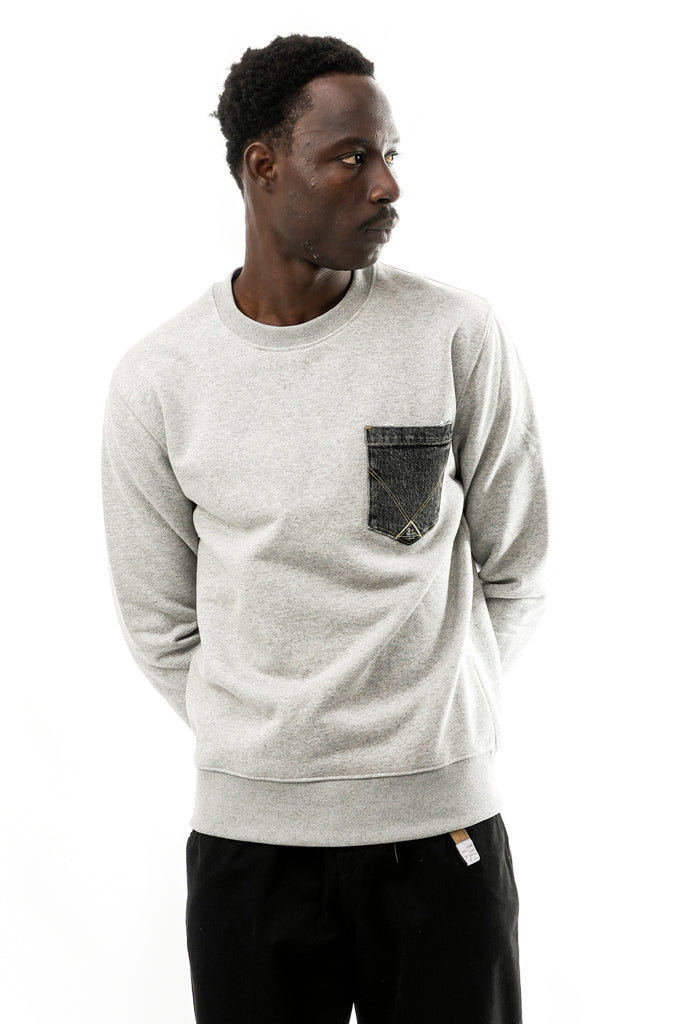 Felpa Uomo CREW POCKET DENIM RRU90397CU870124 C0094 Roy Roger 