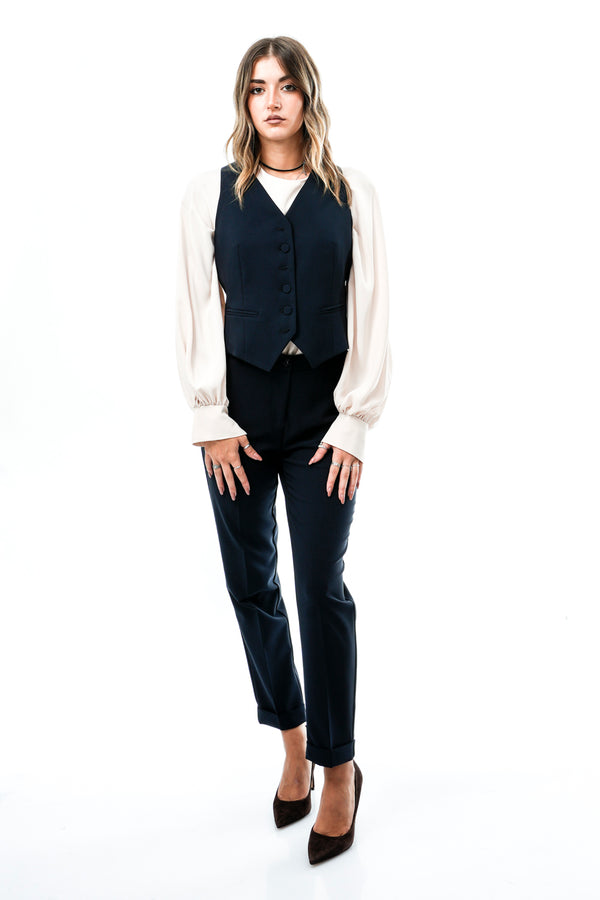 Gilet Donna AUTENTICO BLUE Sandro Ferrone 