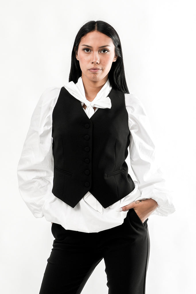 Gilet Donna AUTENTICO NERO Sandro Ferrone 