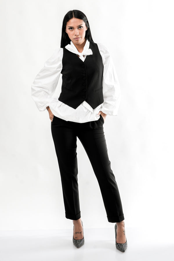 Gilet Donna Sandro Ferrone AUTENTICO NERO AUTENTICO NERO Sandro Ferrone 