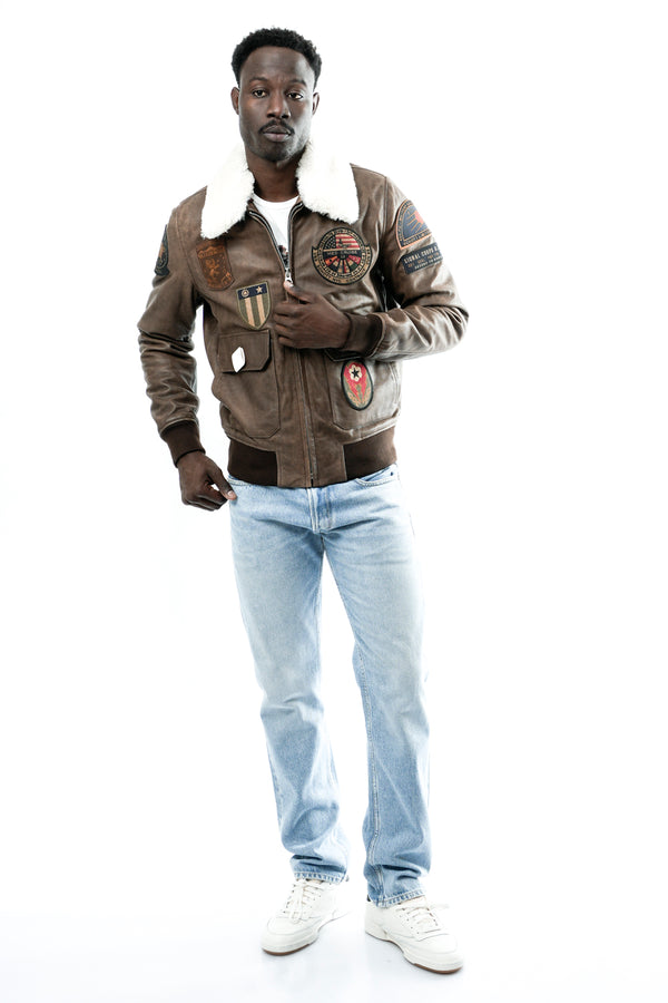 Giubbino Uomo Schott N.Y.C. LCAVIATORBD BROWN LCAVIATORBD BROWN Schott N.Y.C. 