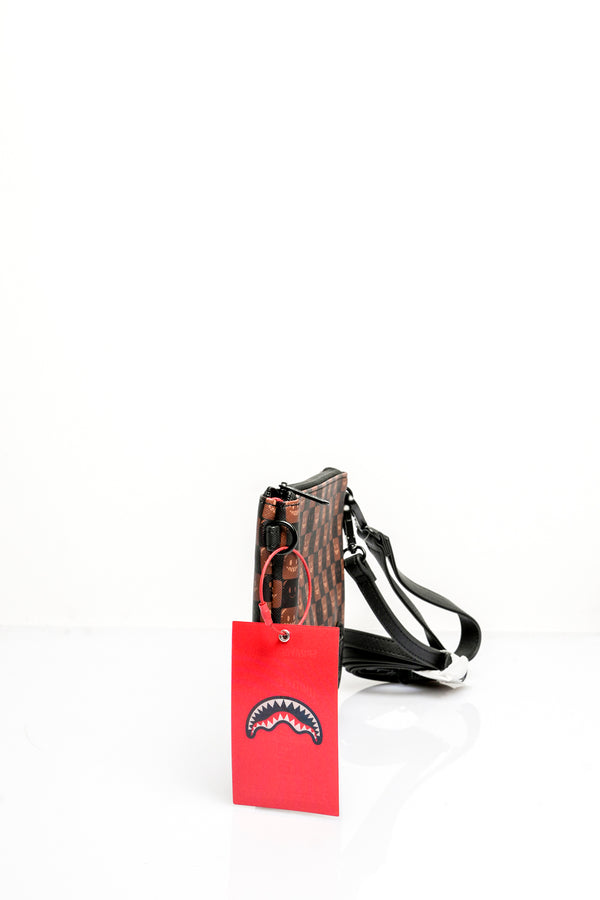 Pochette Unisex SHARKS IN PARIS WTF BUBBLE BROWN CHECK C 910B9307NSZ Sprayground 