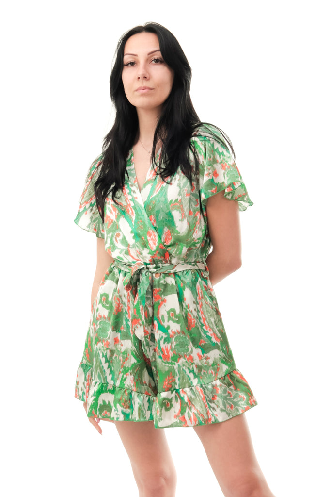 Tuta Donna Anna Rock Milano TUTA CORTA ASTRATTO VERDE TUTA CORTAASTRATTO VERDE Anna Rock Milano