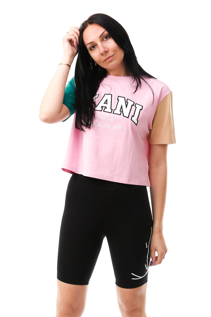 T-shirt Donna Karl Kani KK SERIF CROP BLOCK 2 KK SERIF CROP BLOCK2 Karl Kani