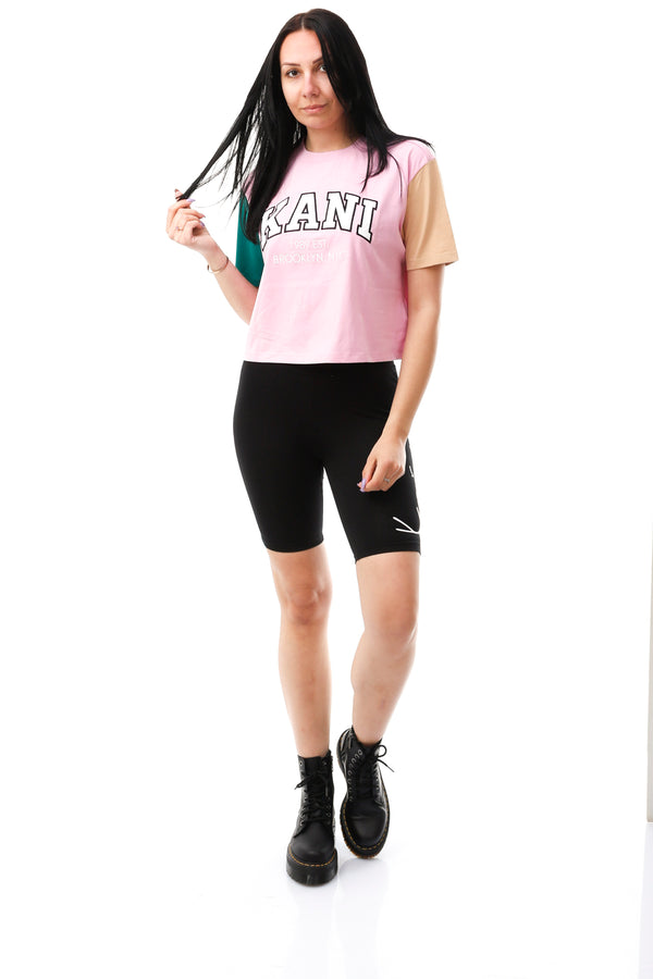 T-shirt Donna Karl Kani KK SERIF CROP BLOCK 2 KK SERIF CROP BLOCK2 Karl Kani