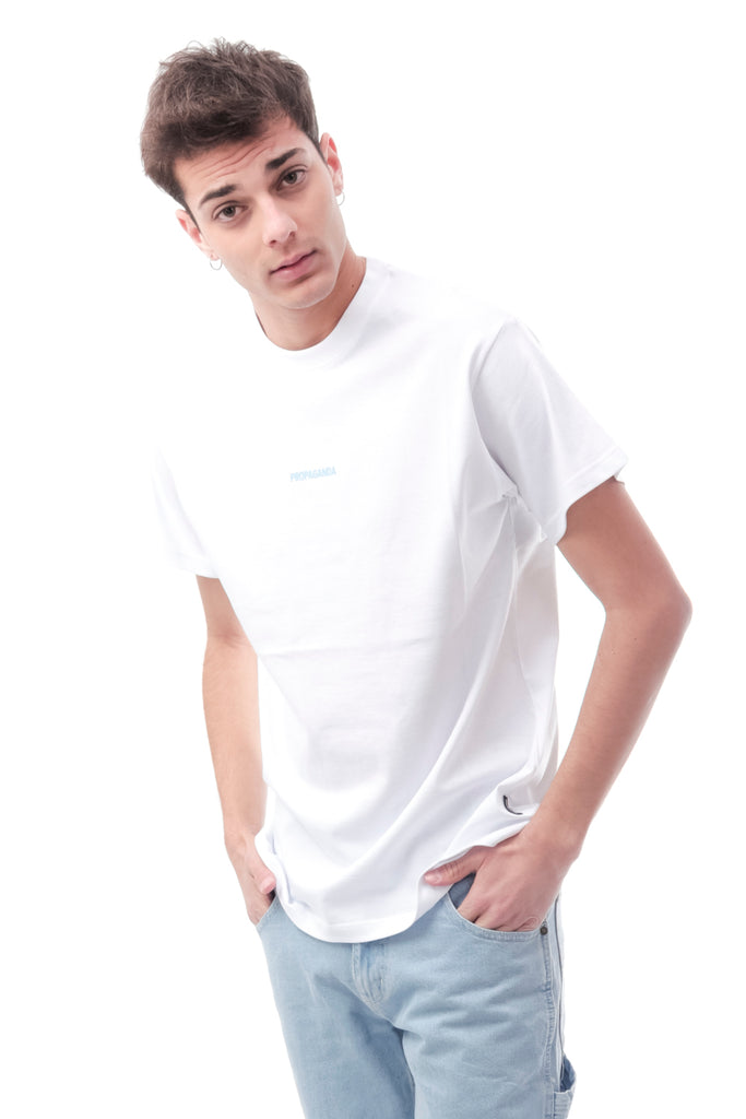 T-shirt Uomo Propaganda 23SSPRTS695 RIBS BIANCO 23SSPRTS695RIBS BIANCO Propaganda