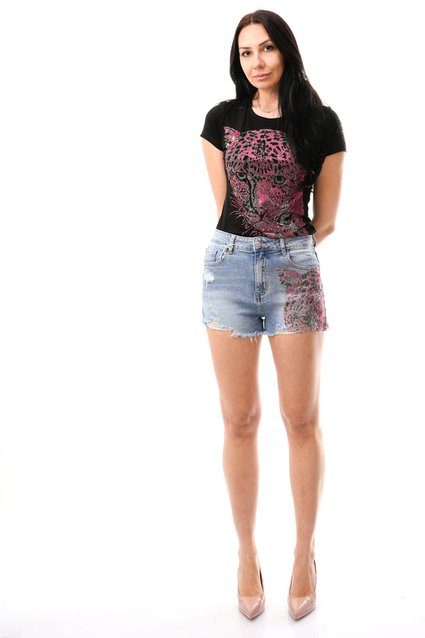T-shirt Donna Stefano Ghilardi T-SHIRT TIGRE NERA FUXIA T-SHIRT TIGRE NERA FUXIA Stefano Ghilardi 