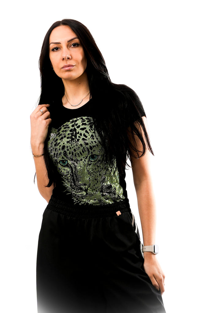 T-shirt Donna Stefano Ghilardi T-SHIRT TIGRE NERA VERDE T-SHIRT TIGRE NERA VERDE Stefano Ghilardi 