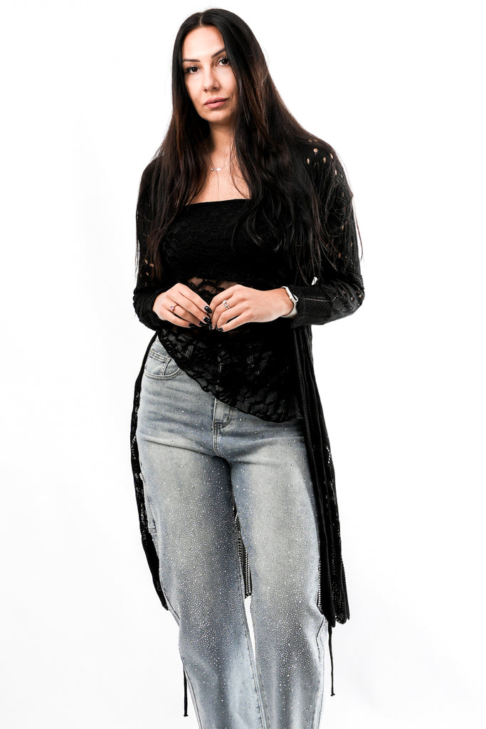 Cardigan Donna Anna Rock Milano CARDIGAN VISCOSA NERO CARDIGAN VISCOSA NERO Anna Rock Milano 