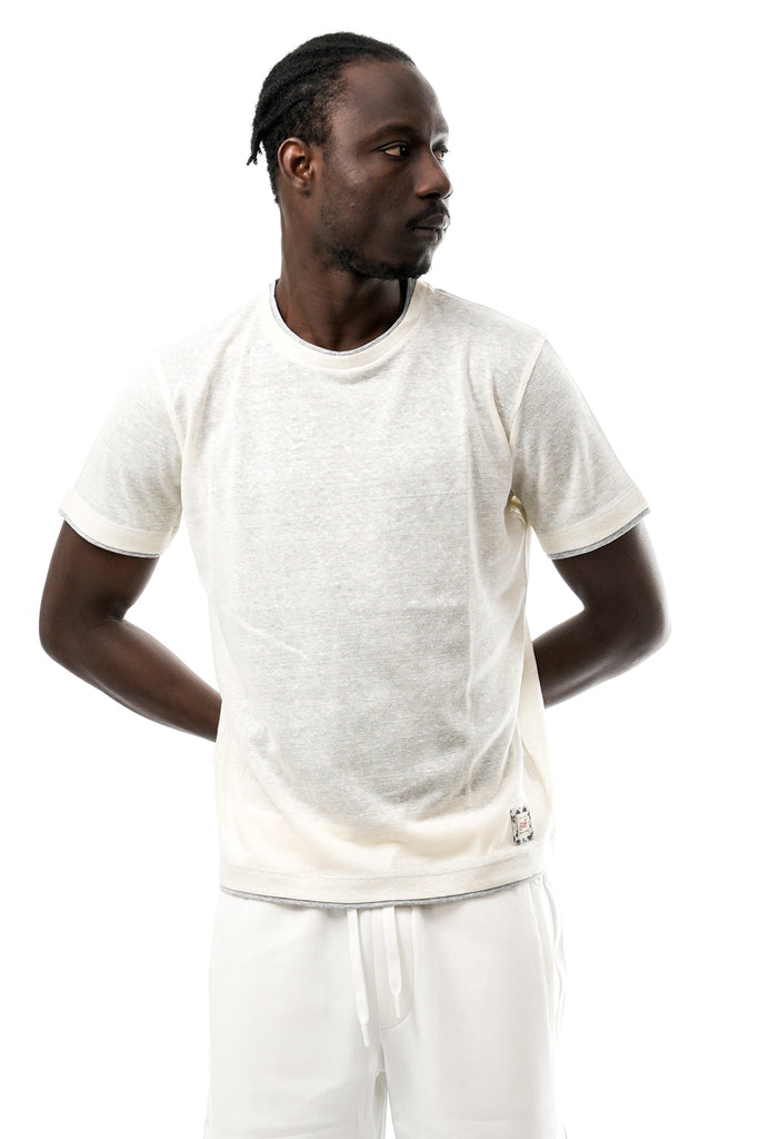 T-shirt Uomo Bob LIN VR0322 PANNA LIN VR0322 PANNA Bob 
