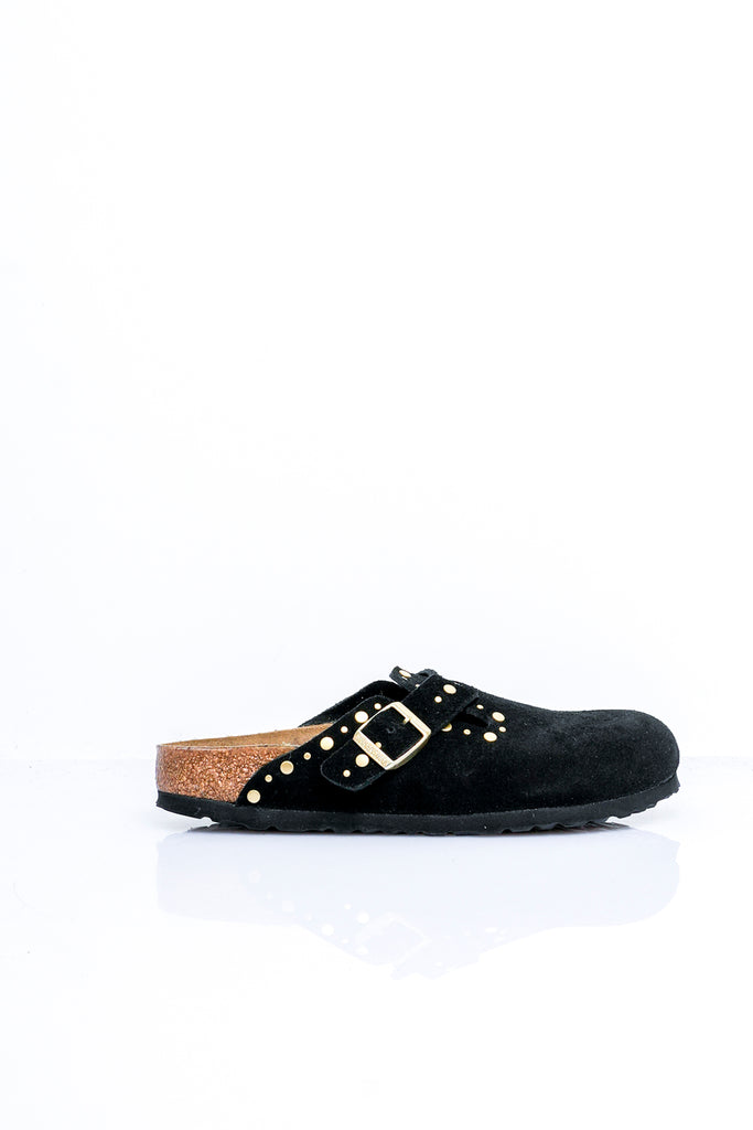 Ciabatta Unisex Birkenstock BOSTON RIVET SUEDE BLACK 1030491 BOSTON RIVET SUEDE BLACK 1030491 Birkenstock 