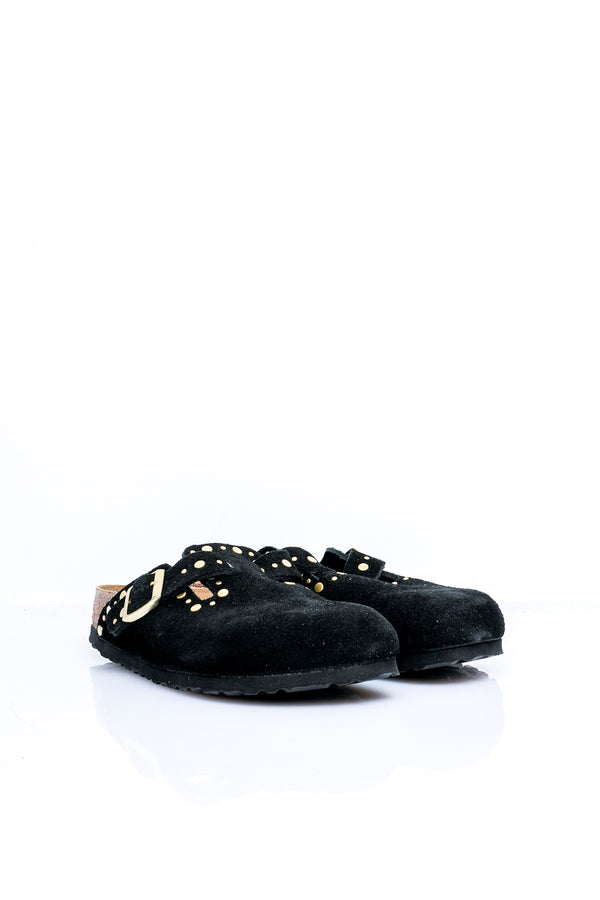 Ciabatta Unisex Birkenstock BOSTON RIVET SUEDE BLACK 1030491 BOSTON RIVET SUEDE BLACK 1030491 Birkenstock 